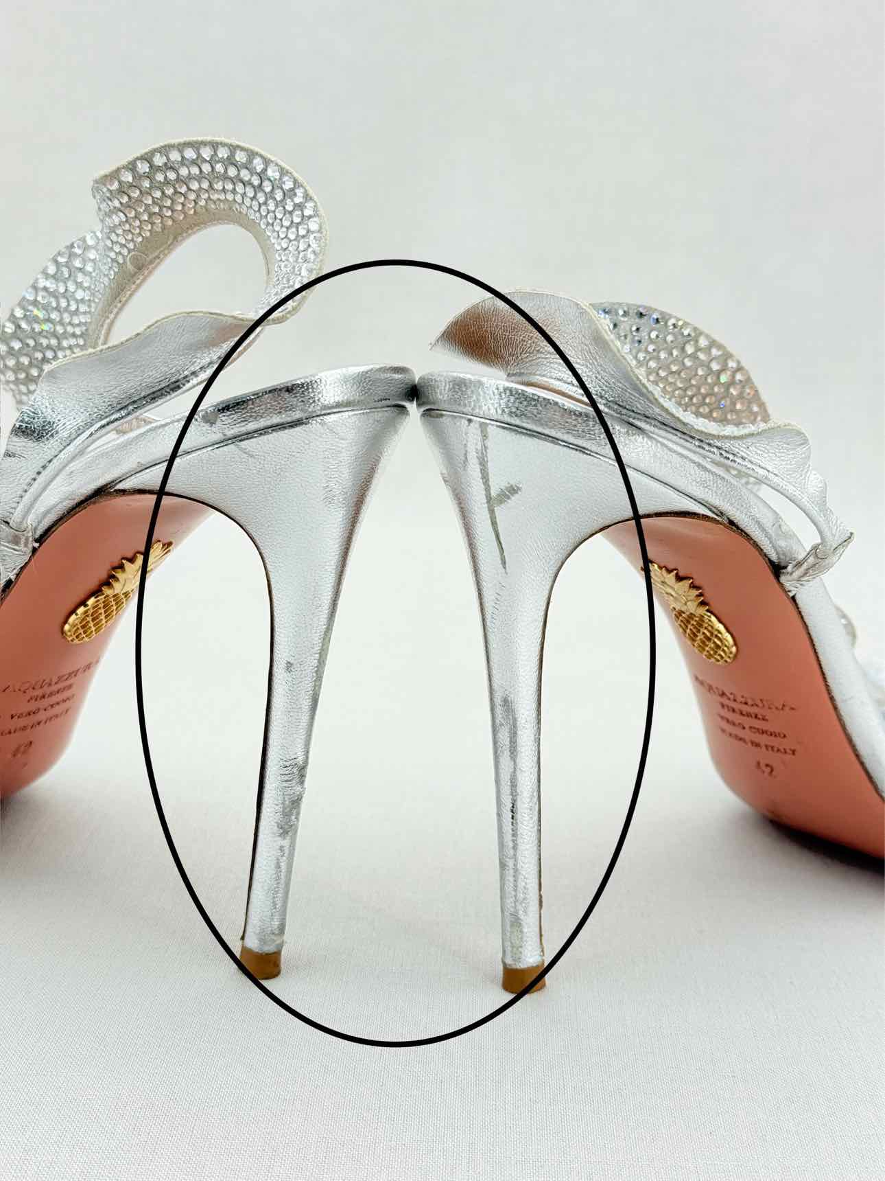 AQUAZZURA Silver Size EU 42 Heeled Sandals