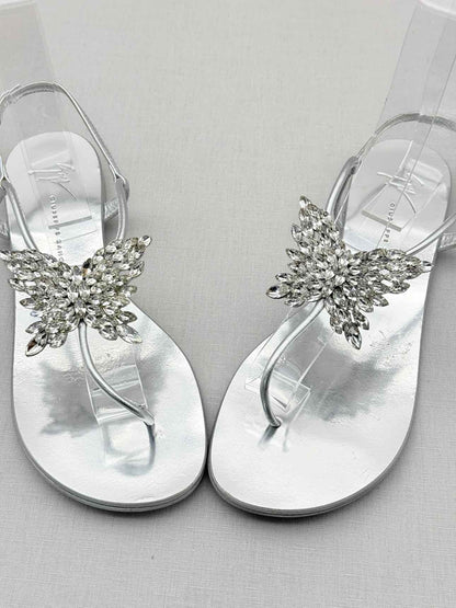 GUISEPPE ZANOTTI Silver Size EU 38.5 Sandals