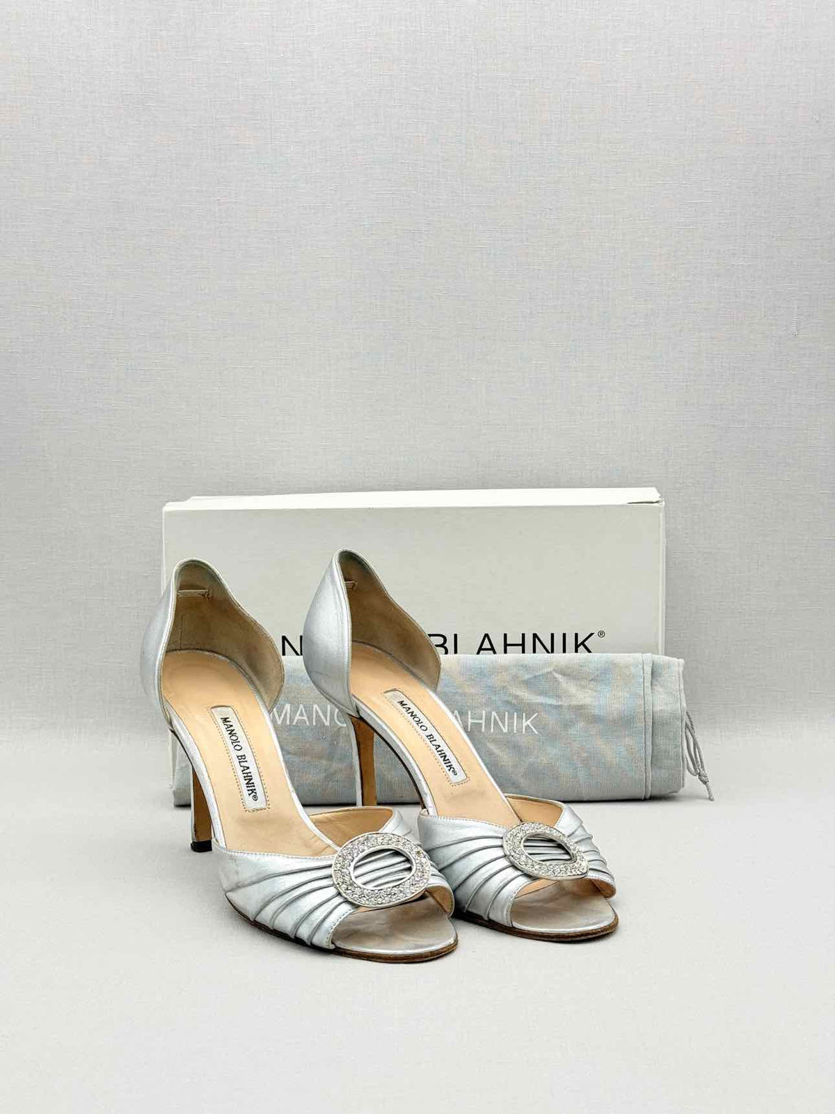 MANOLO BLAHNIK Silver Size EU 38.5 Heeled Sandals