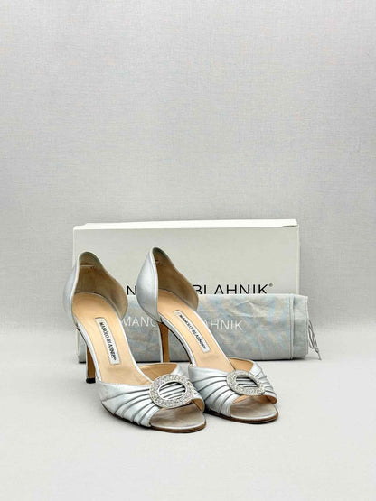 MANOLO BLAHNIK Silver Size EU 38.5 Heeled Sandals