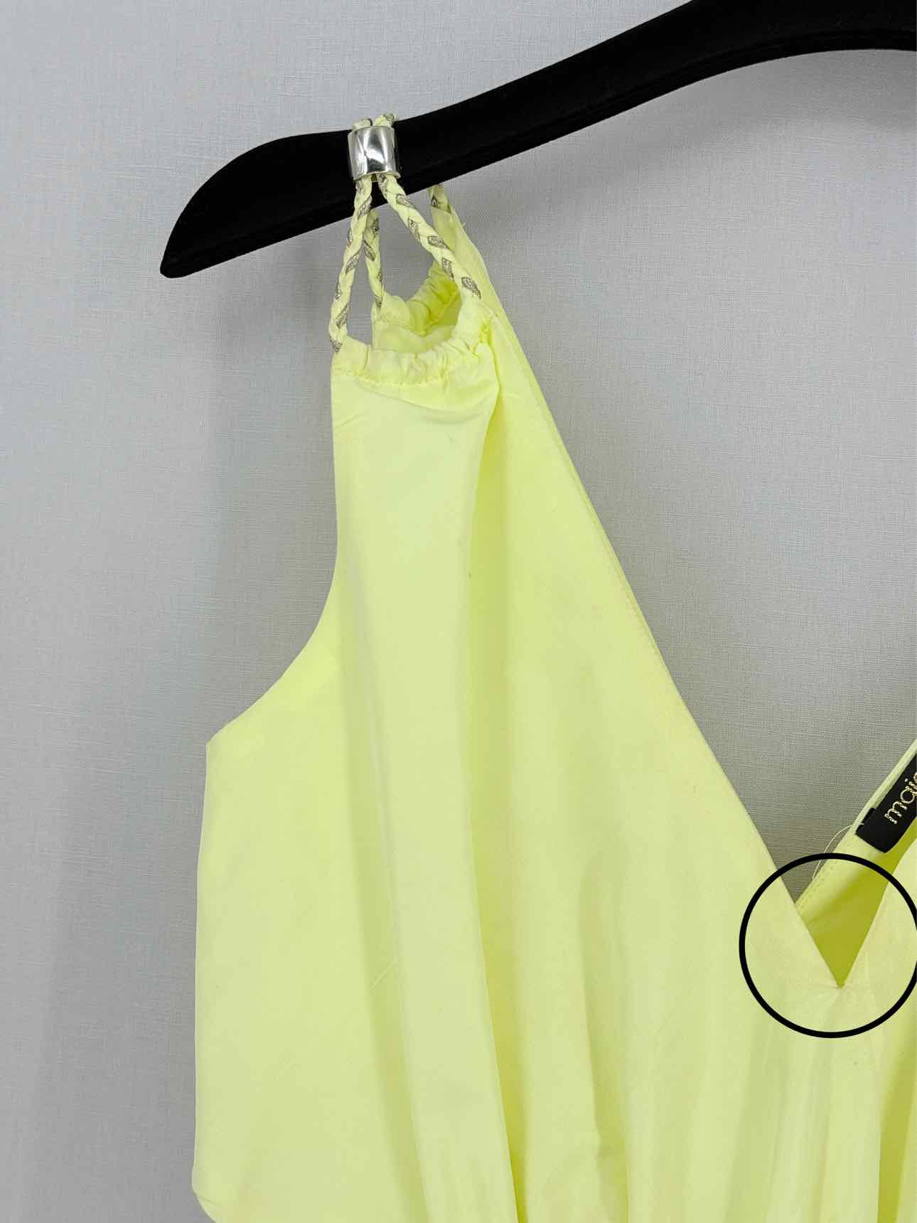 MAJE Runnala Yellow Size US 4 Midi Dress