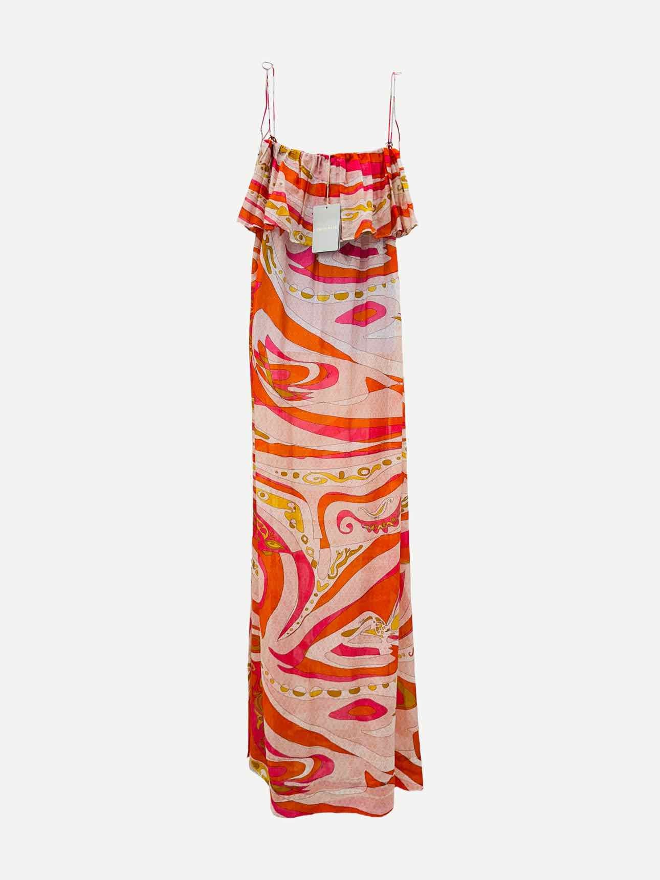 Pre - loved EMILIO PUCCI Spaghetti Strap Printed Long Dress at Reems Closet