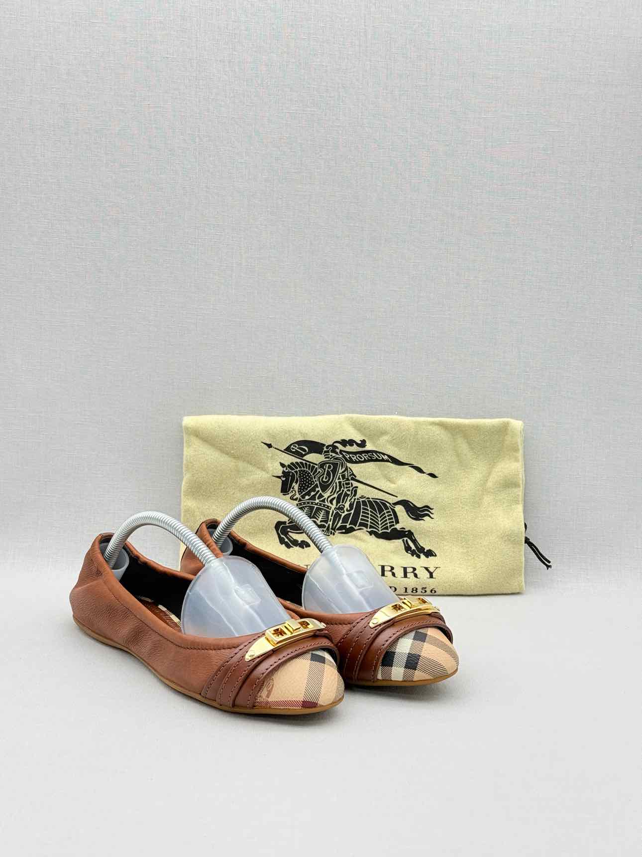 BURBERRY Drayton Brown Checked Size EU 35 Ballet Flats