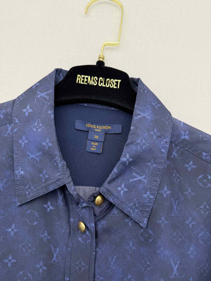 LOUIS VUITTON Blue Monogram Size US 6 Shirt
