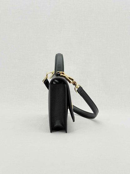 SALVATORE FERRAGAMO Gancini Black Top Handle