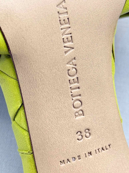BOTTEGA VENETA Lido Yellow Woven Size EU 38 Mules