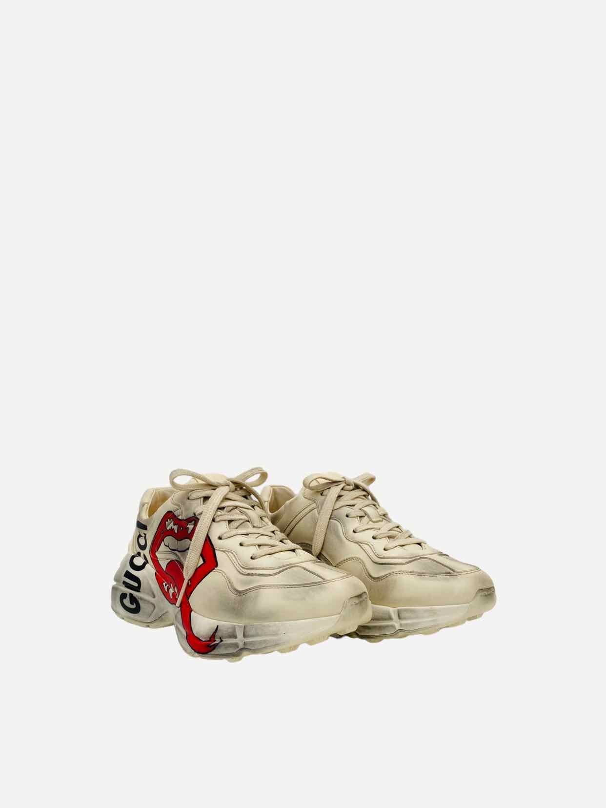 GUCCI Rython Off-white Mouth Print Sneakers