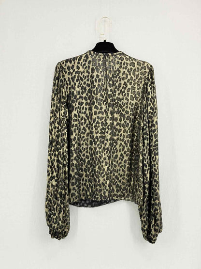 SAINT LAURENT Black & Gold Size US 4 Blouse