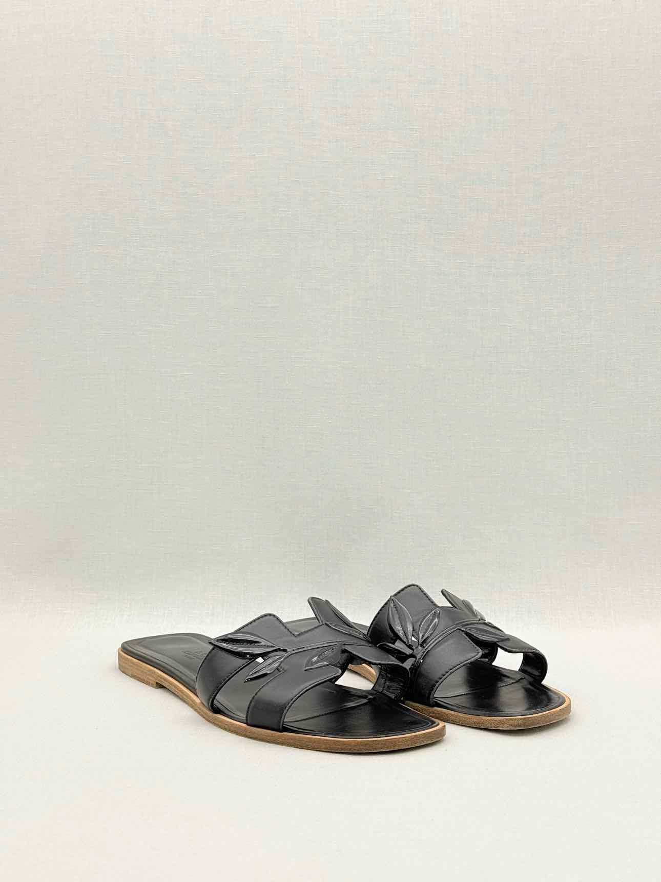 HERMES ORAN Black Size EU 40 Flats