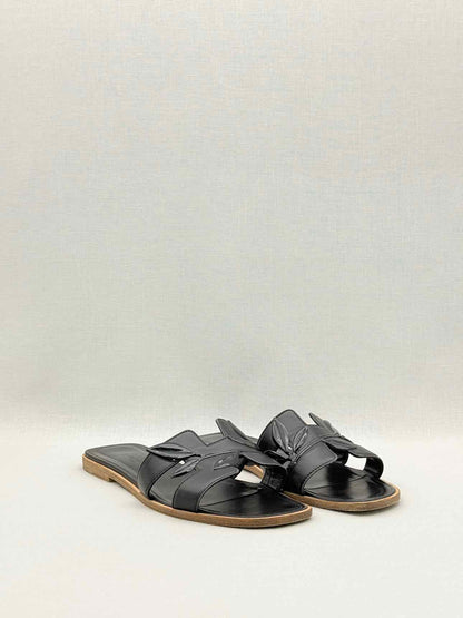 HERMES ORAN Black Size EU 40 Flats