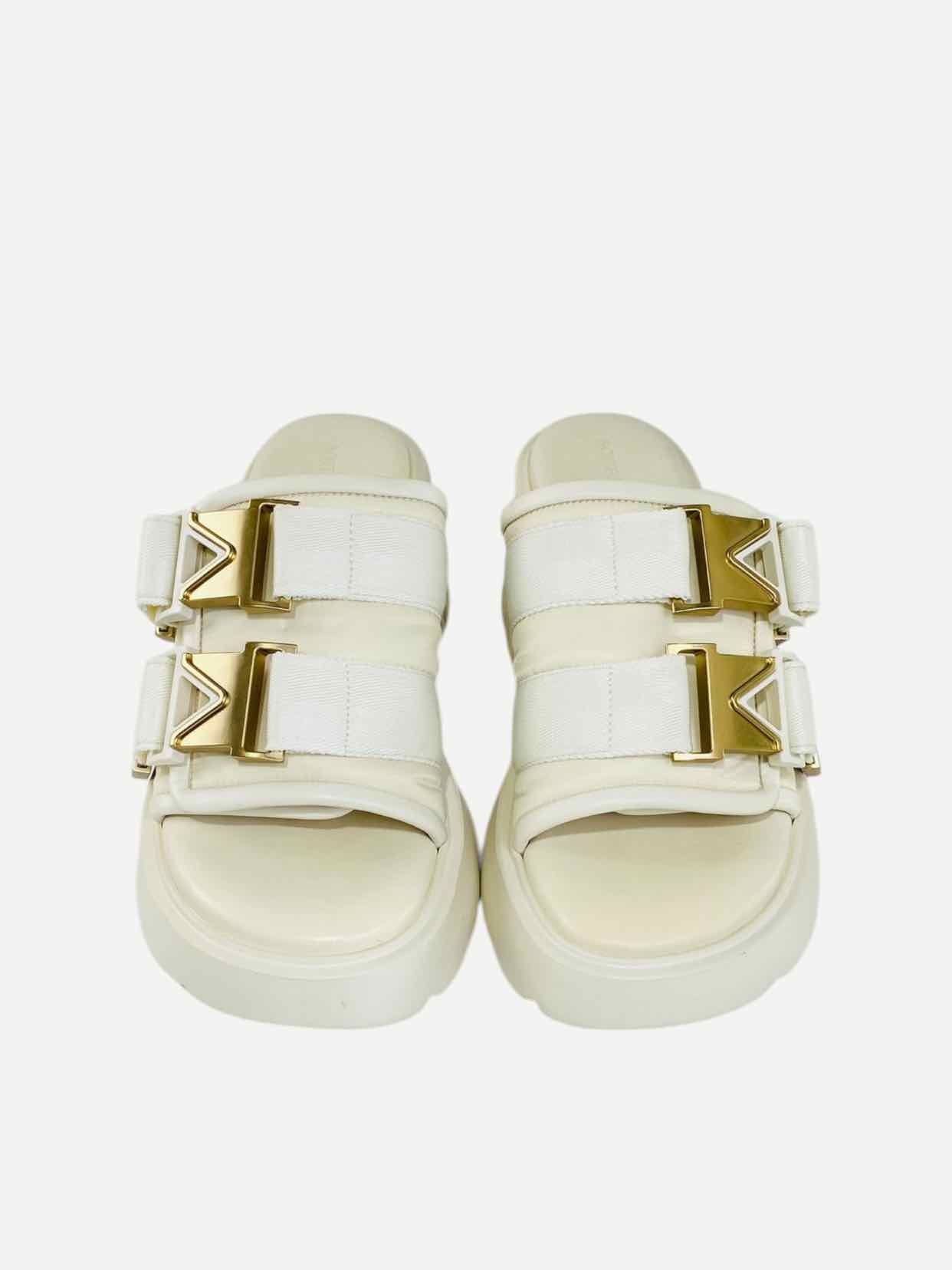 BOTTEGA VENETA Flash Buckle Off-white Size EU 39 Mules