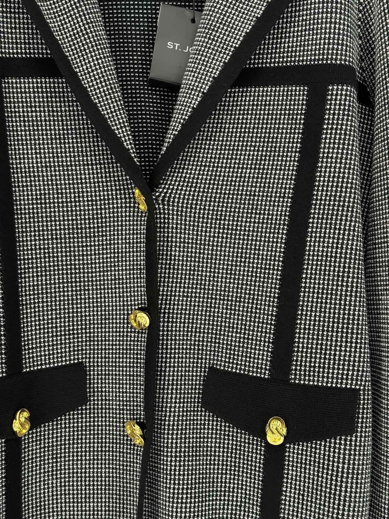 ST. JOHN Black & White Checkered Size US 12 Jacket