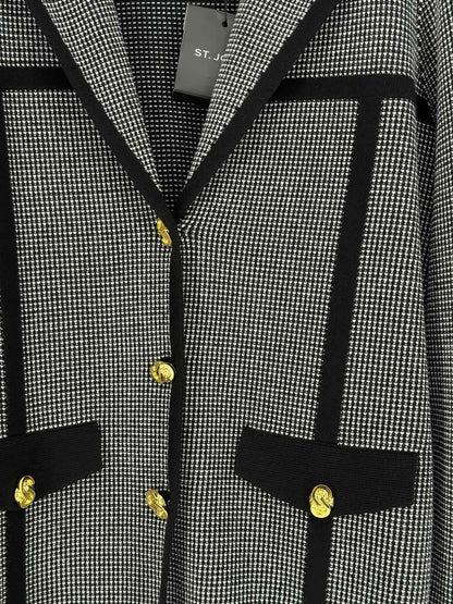 ST. JOHN Black & White Checkered Size US 12 Jacket