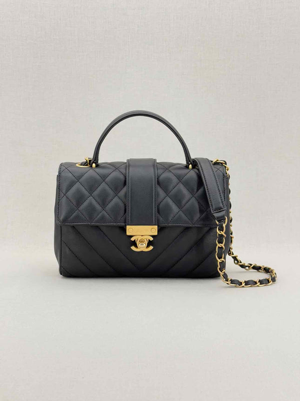 CHANEL Black Top Handle