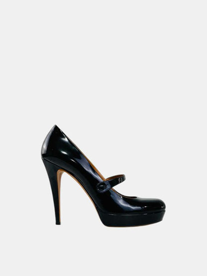 GUCCI Vernice Crystal Betty Black Size EU 40 Mary Janes