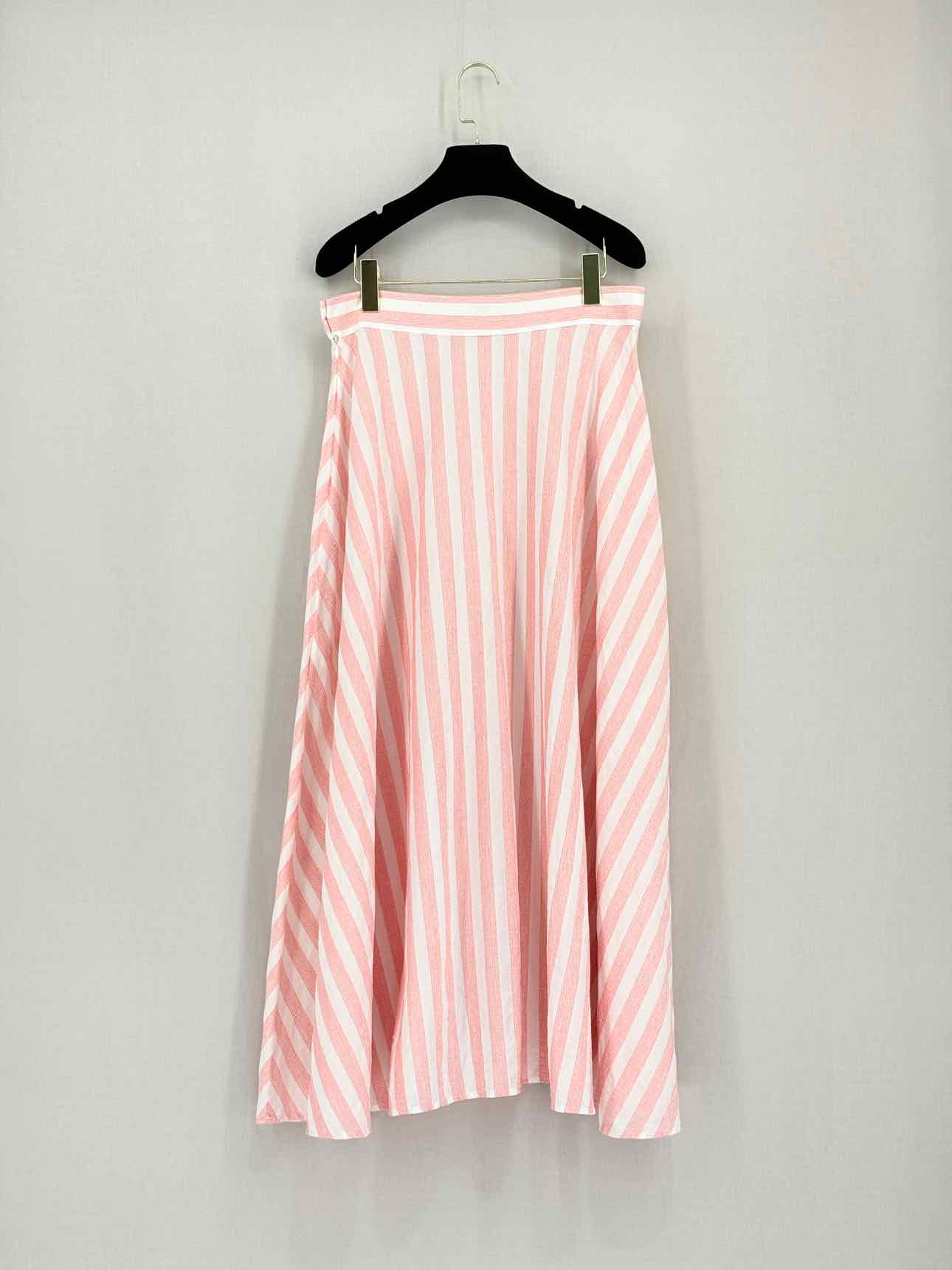 IRIS & INK Pink Striped Size US 10 Midi Skirt