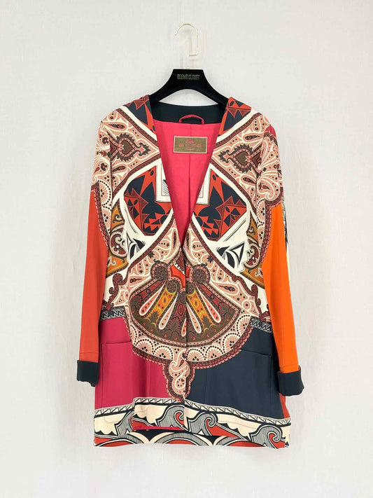 ETRO Burgundy Multicolor Size US 6 Blazer