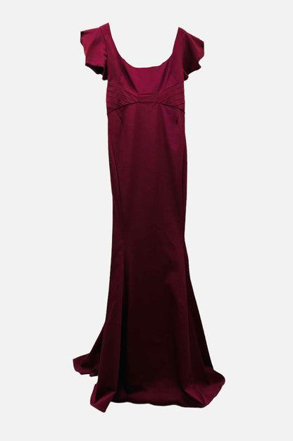 ZAC POSEN Long Burgundy Evening Dress