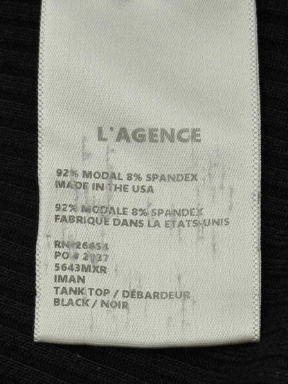 L'AGENCE Black Ribbed Size Large Top