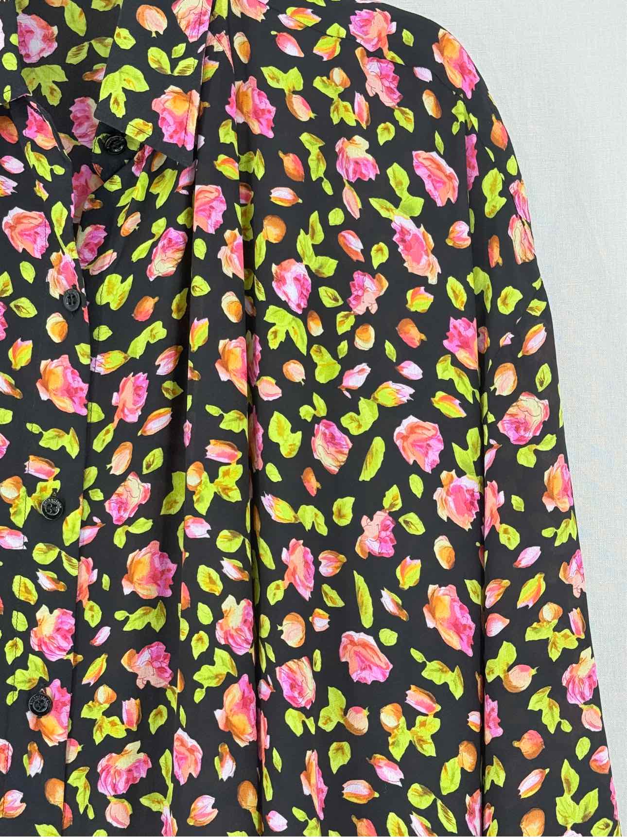 BALENCIAGA Black Multicolor Size US 0 Knee Length Dress