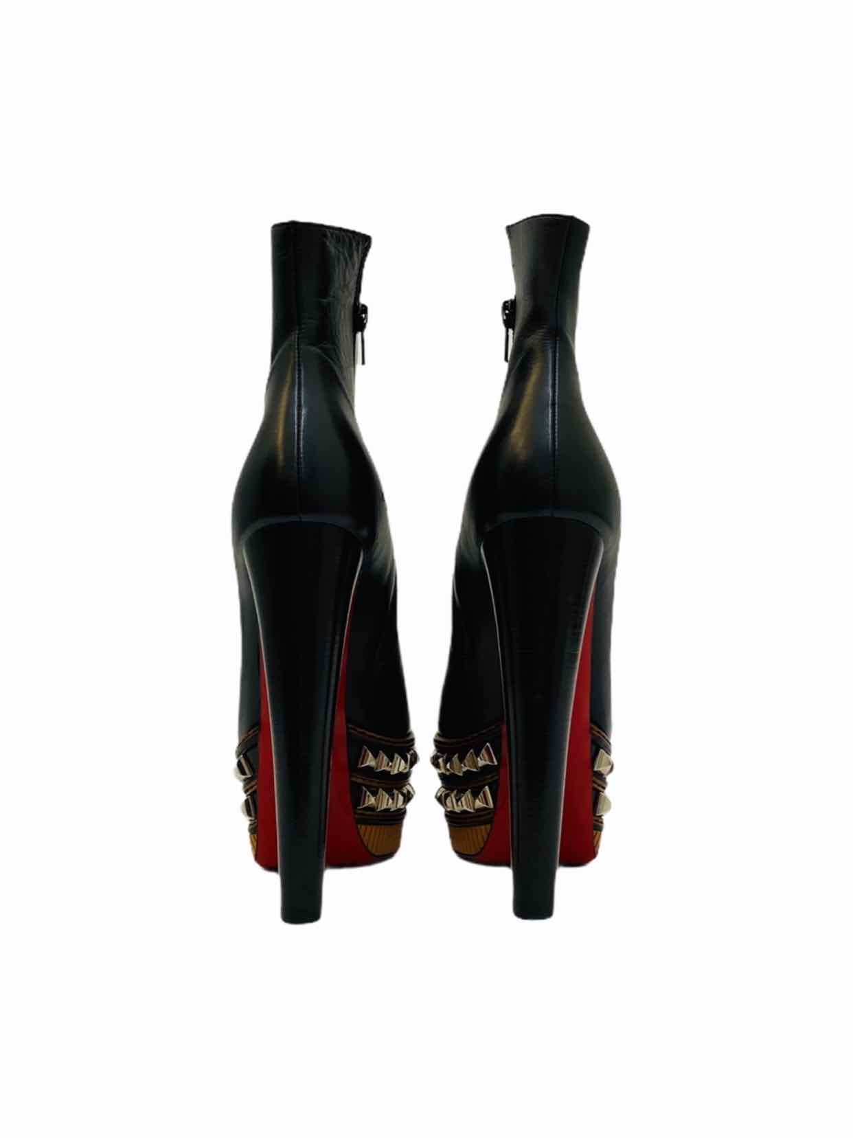 CHRISTIAN LOUBOUTIN Faolo Black Ankle Boots 39.5