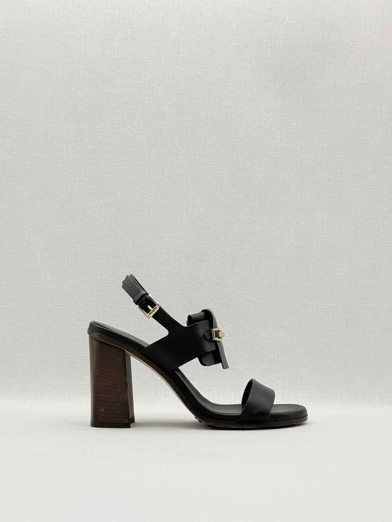 TOD'S Black Size EU 38.5 Heeled Sandals