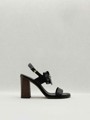 TOD'S Black Size EU 38.5 Heeled Sandals