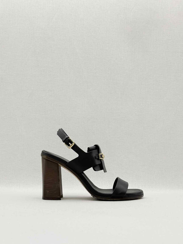TOD'S Black Size EU 38.5 Heeled Sandals