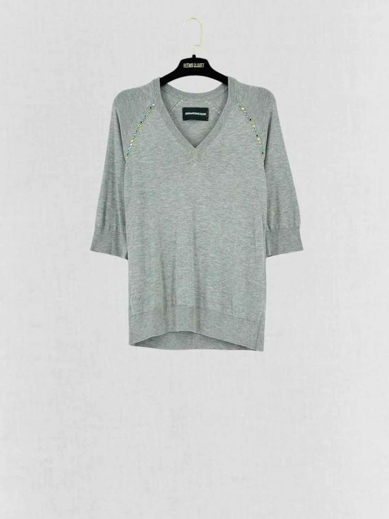 ZADIG & VOLTAIRE DELUXE Grey Size Small Sweater
