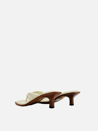 SAM EDELMAN Thong Off-white Size EU 37.5 Heeled Sandals