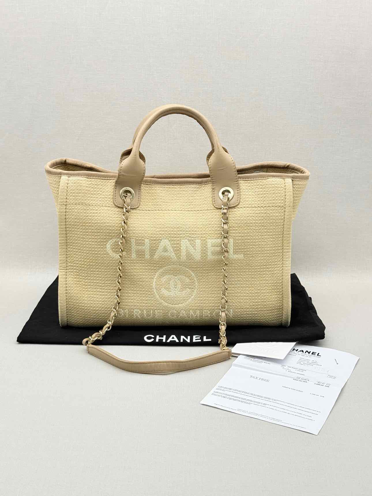 CHANEL Deauville Beige Tote Bag