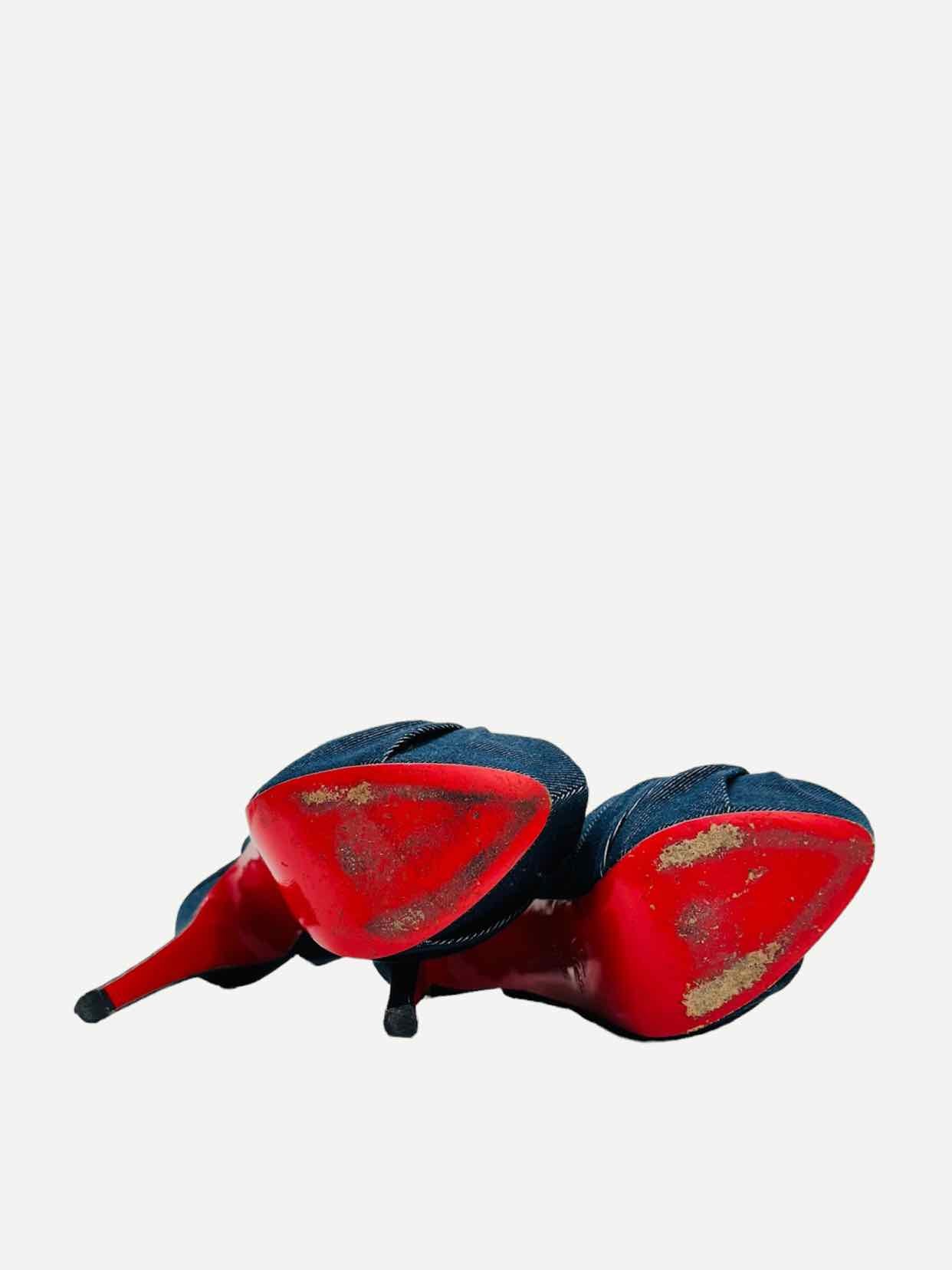 CHRISTIAN LOUBOUTIN Denim Blue Size EU 38.5 Slingbacks