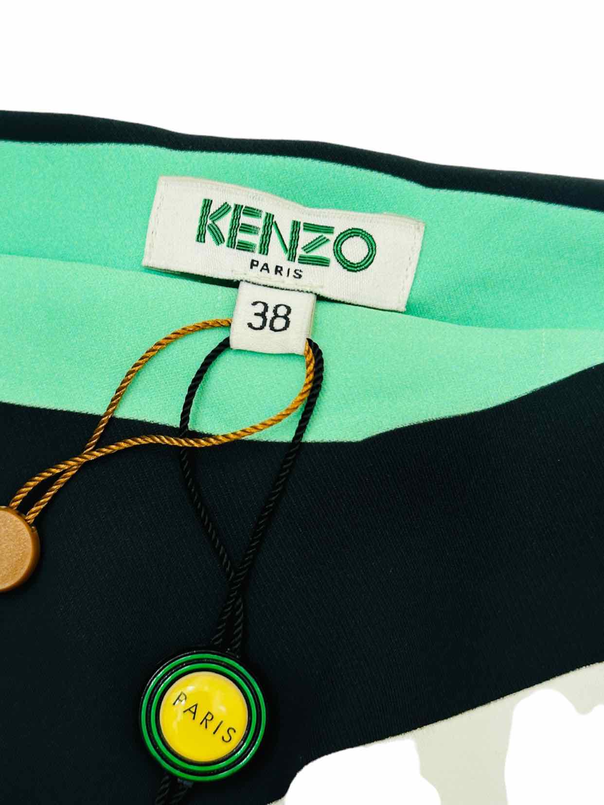 KENZO Mini Green & Black Stripes Mini Dress