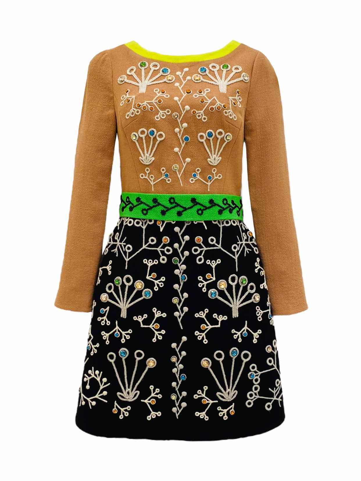 PETER PILOTTO Mocha & Black Size US 2 Knee Length Dress