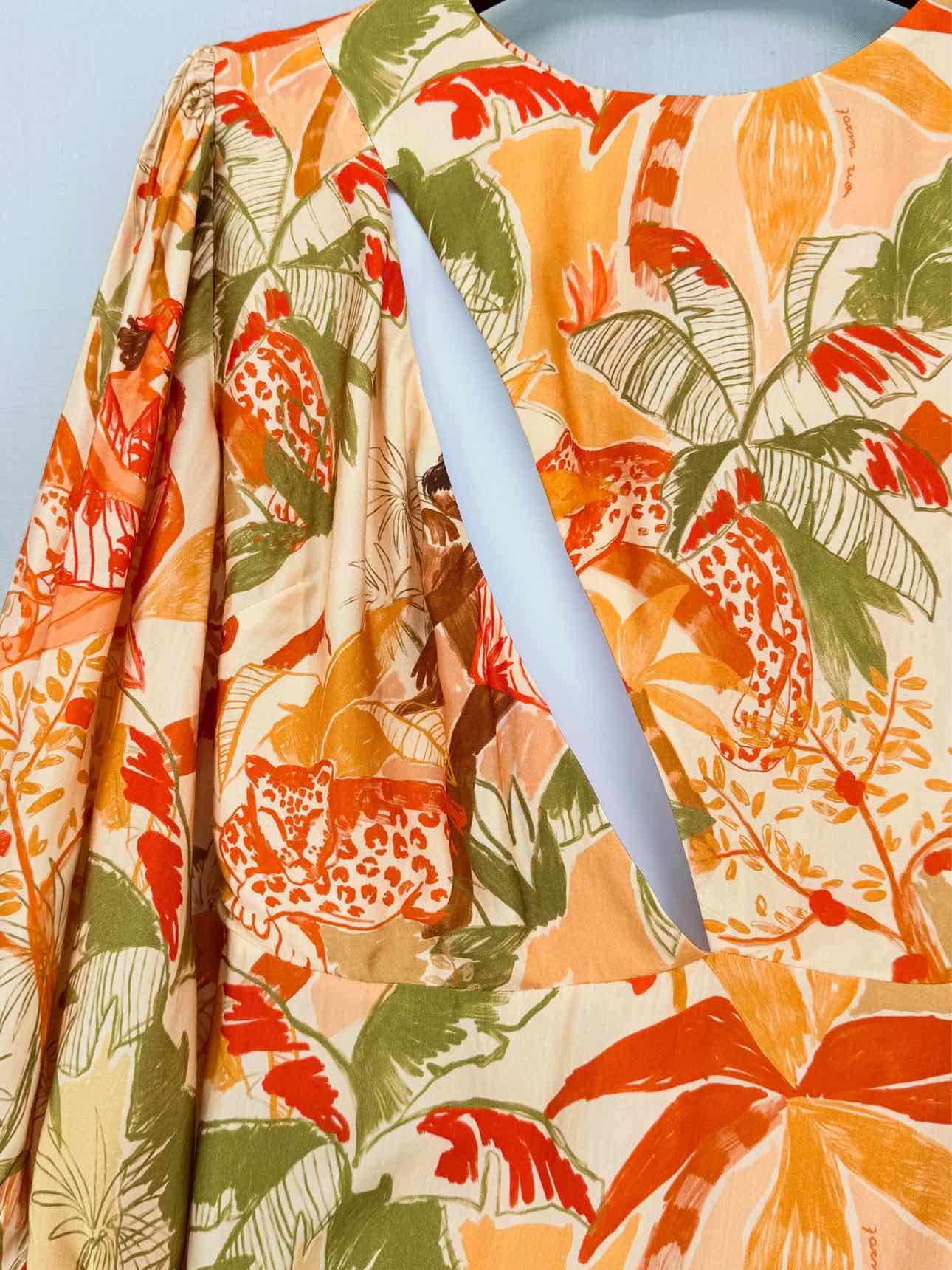 FARM RIO Orange Multicolor Size Small Knee Length Dress