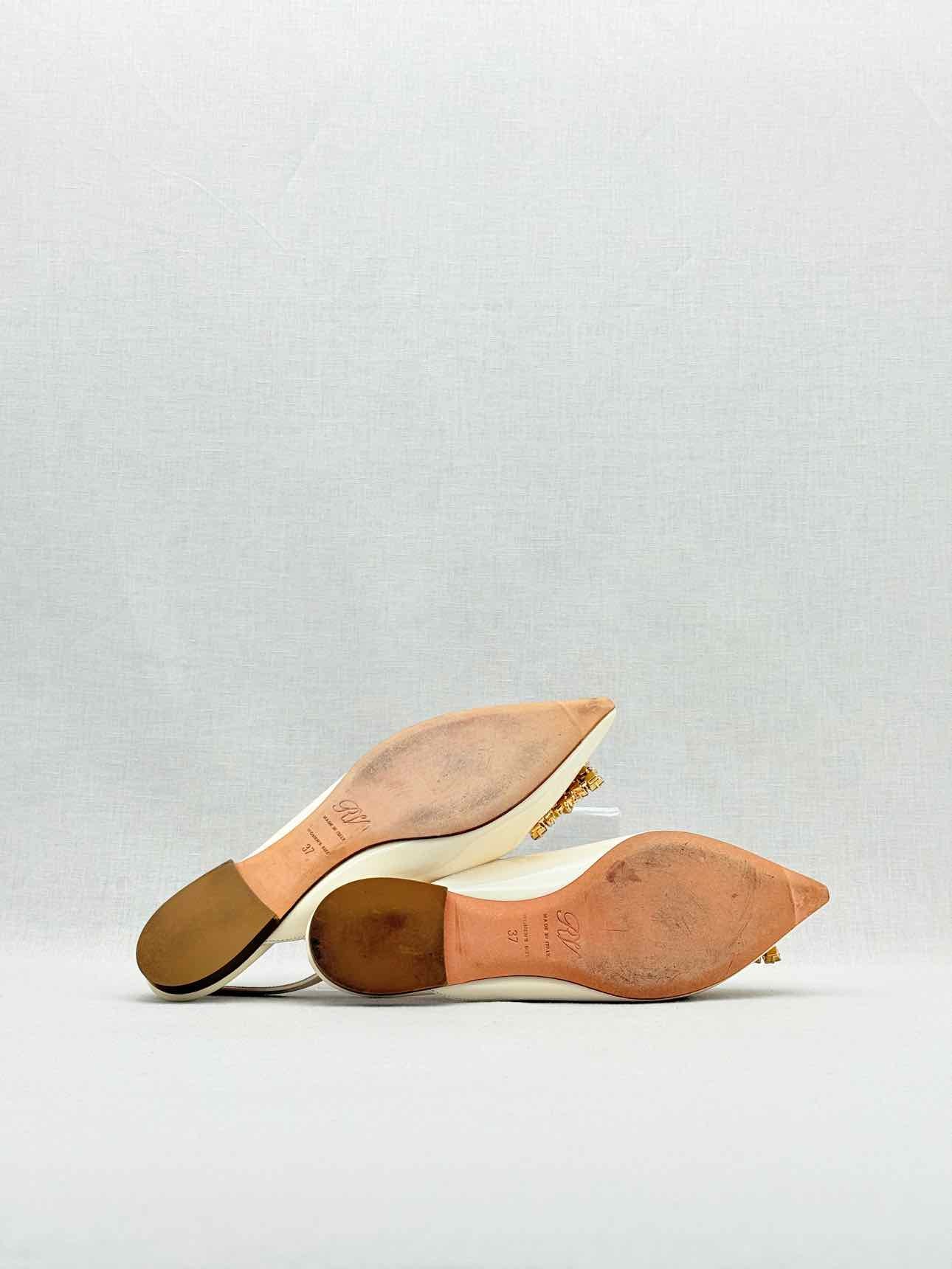 ROGER VIVIER Strass Cream Size EU 37 Flats