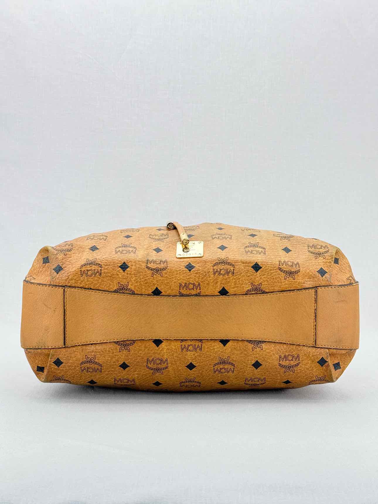MCM Visetos Tan Monogram Shoulder Bag