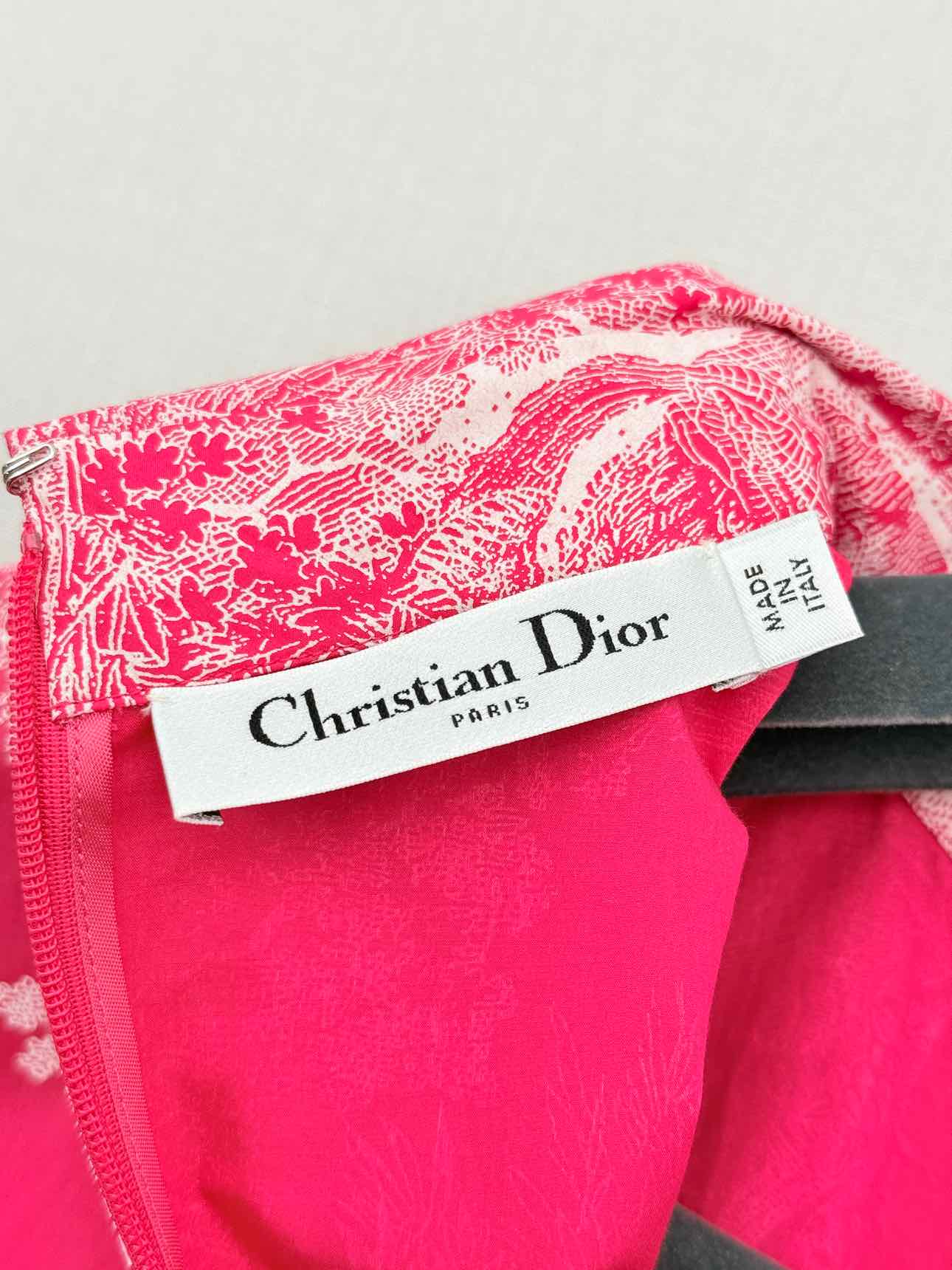DIOR Red & White Pleated Size US 4 Short Dress