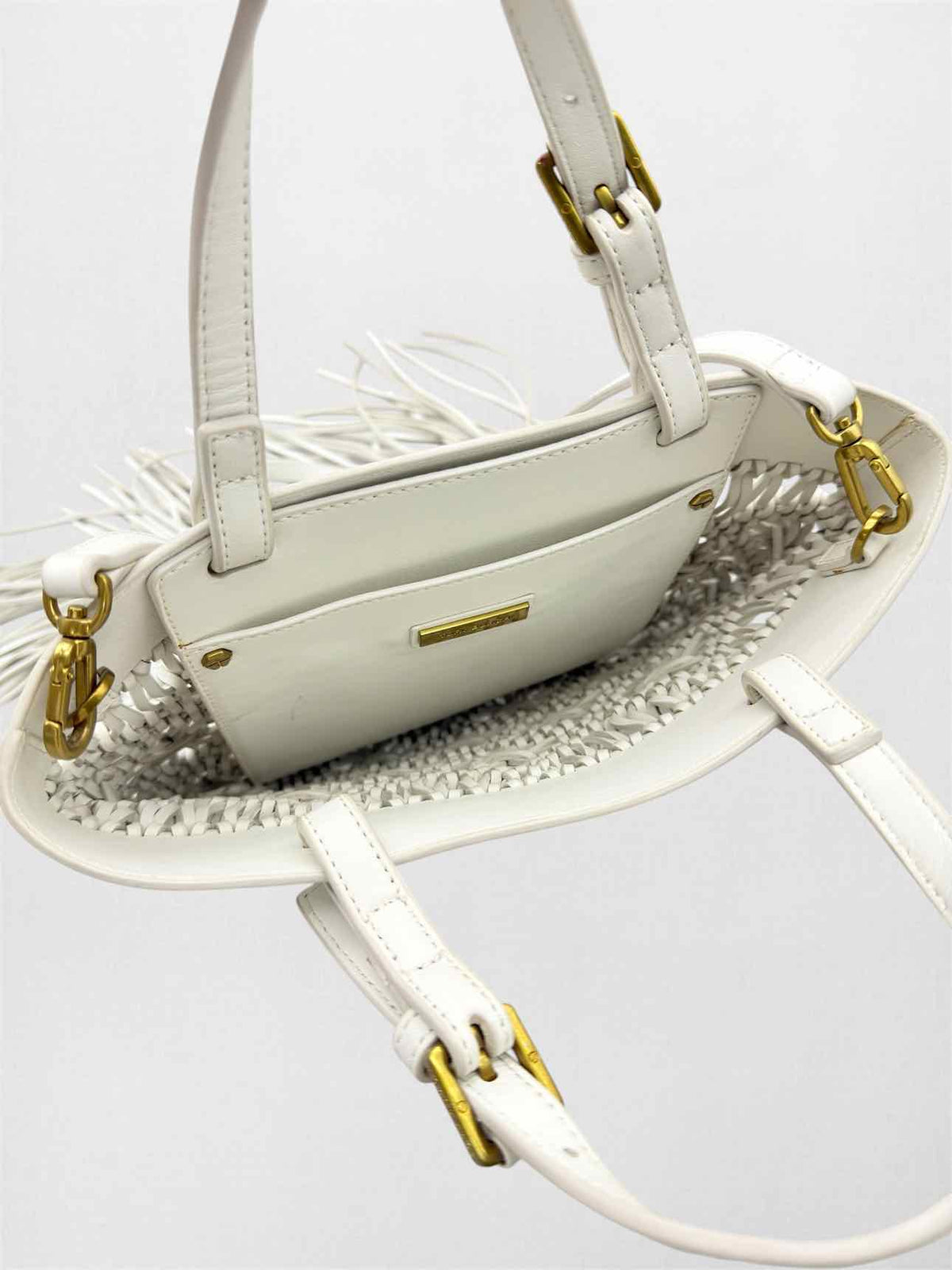 TORY BURCH Macrame Fringe Off-white Woven Crossbody