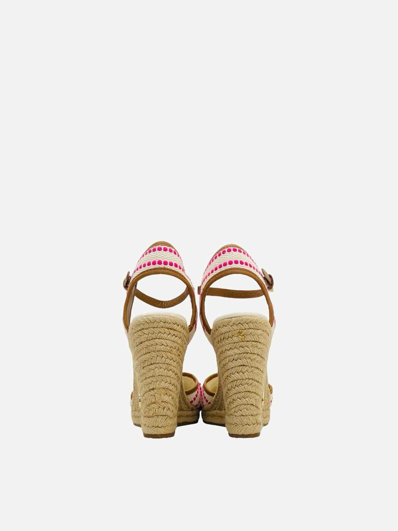 TORY BURCH Shaw Espadrille Pink & White Wedges