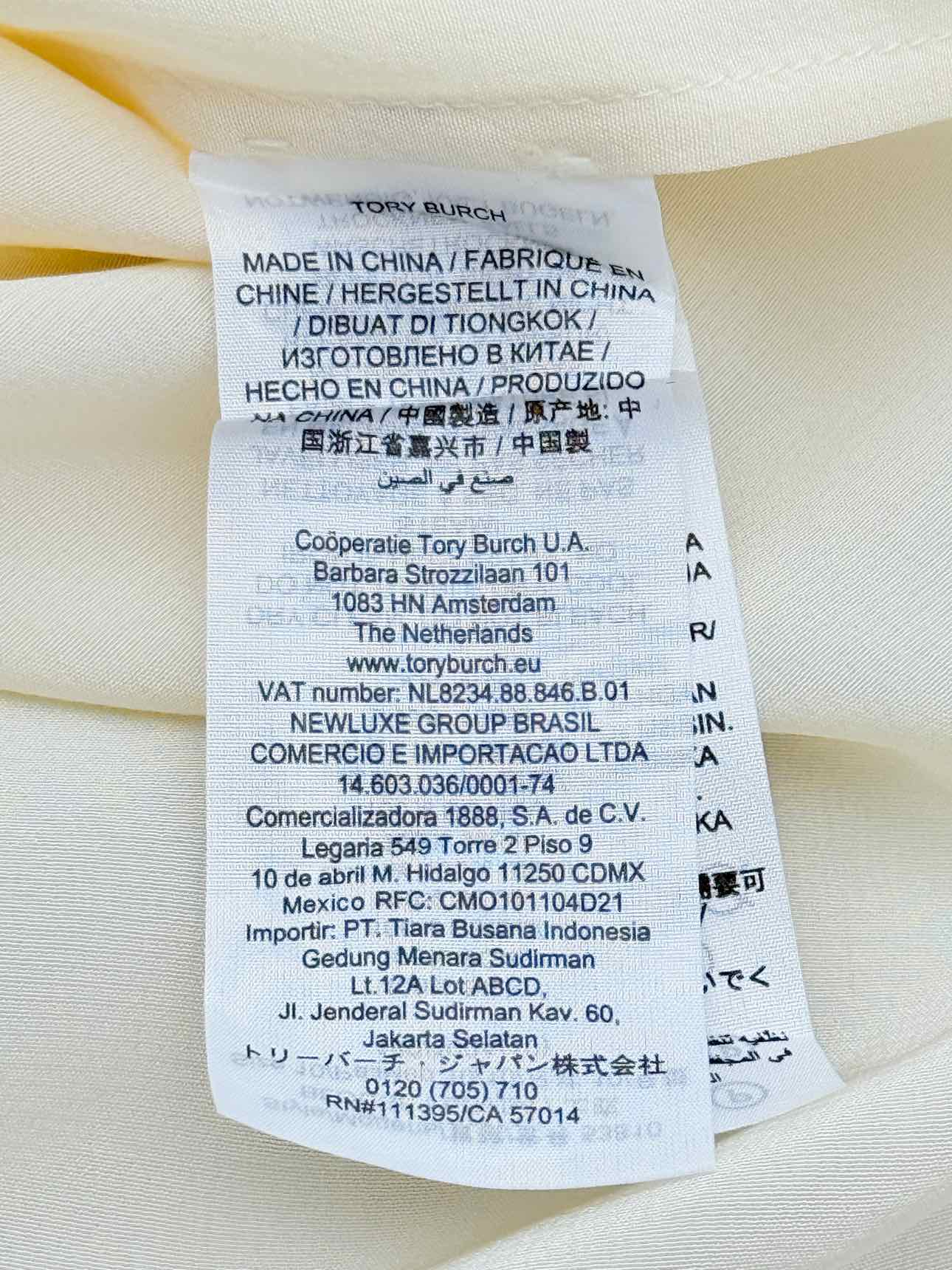 TORY BURCH Cream w/ Black Size Large Blouse