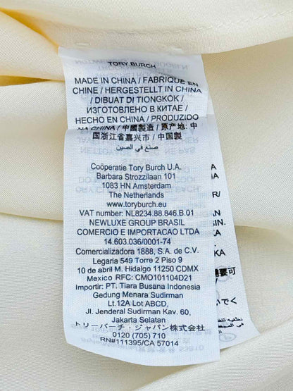 TORY BURCH Cream w/ Black Size Large Blouse