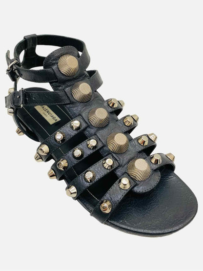 BALENCIAGA Gladiator Black Giant Studded Sandals 38