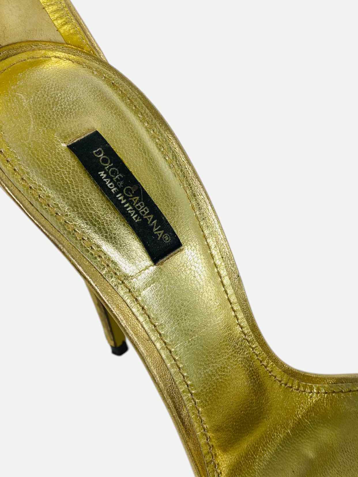 DOLCE & GABBANA Gold Size EU 40 Heeled Sandals