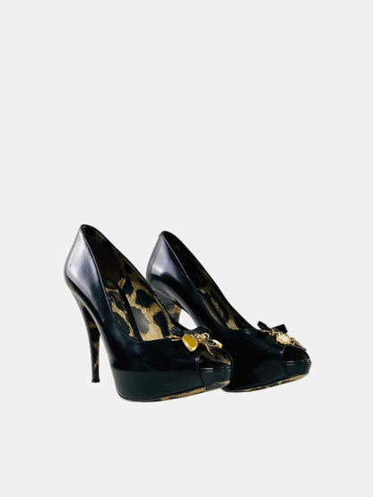 DOLCE & GABBANA Peep Toe Black Size EU 39.5 Pumps
