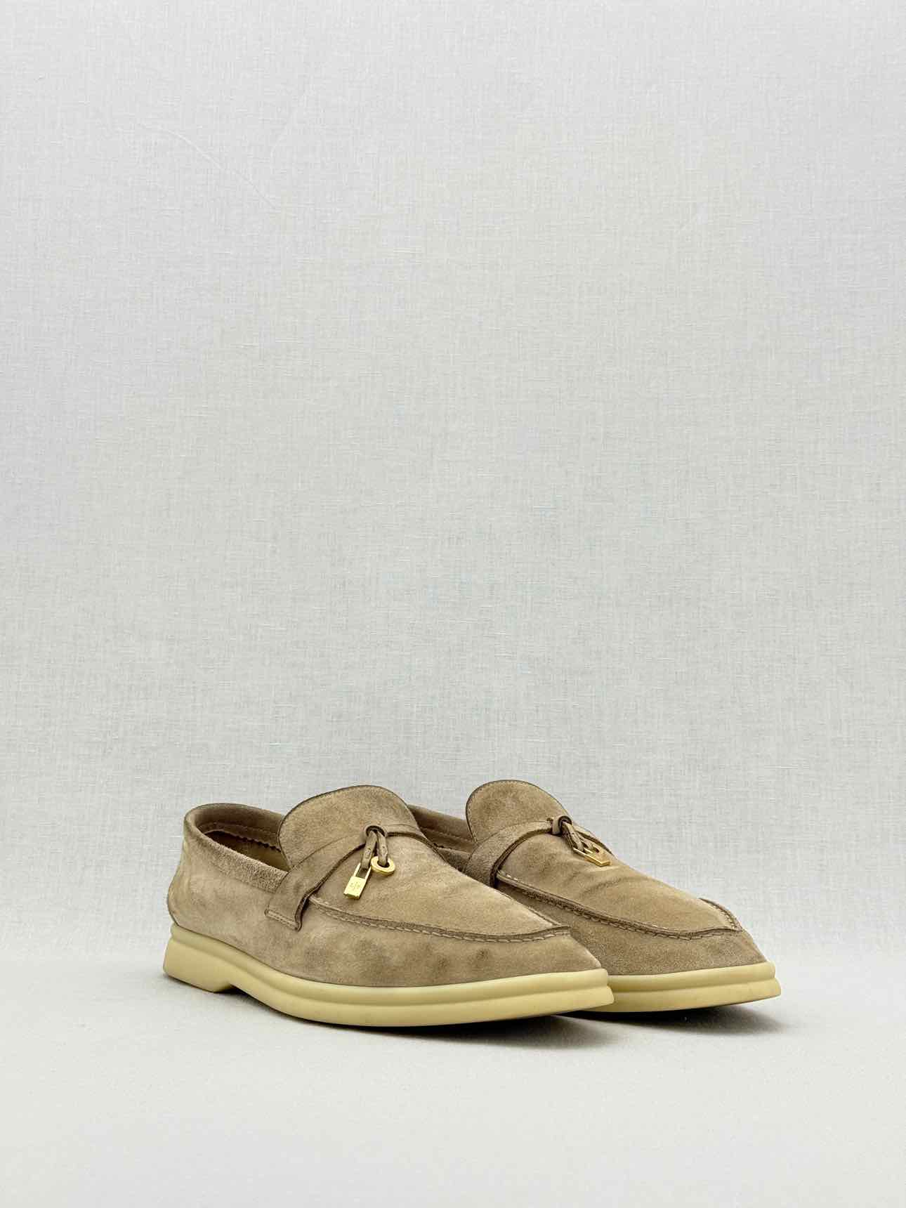 LORO PIANA Beige Size EU 39.5 Slip-ons