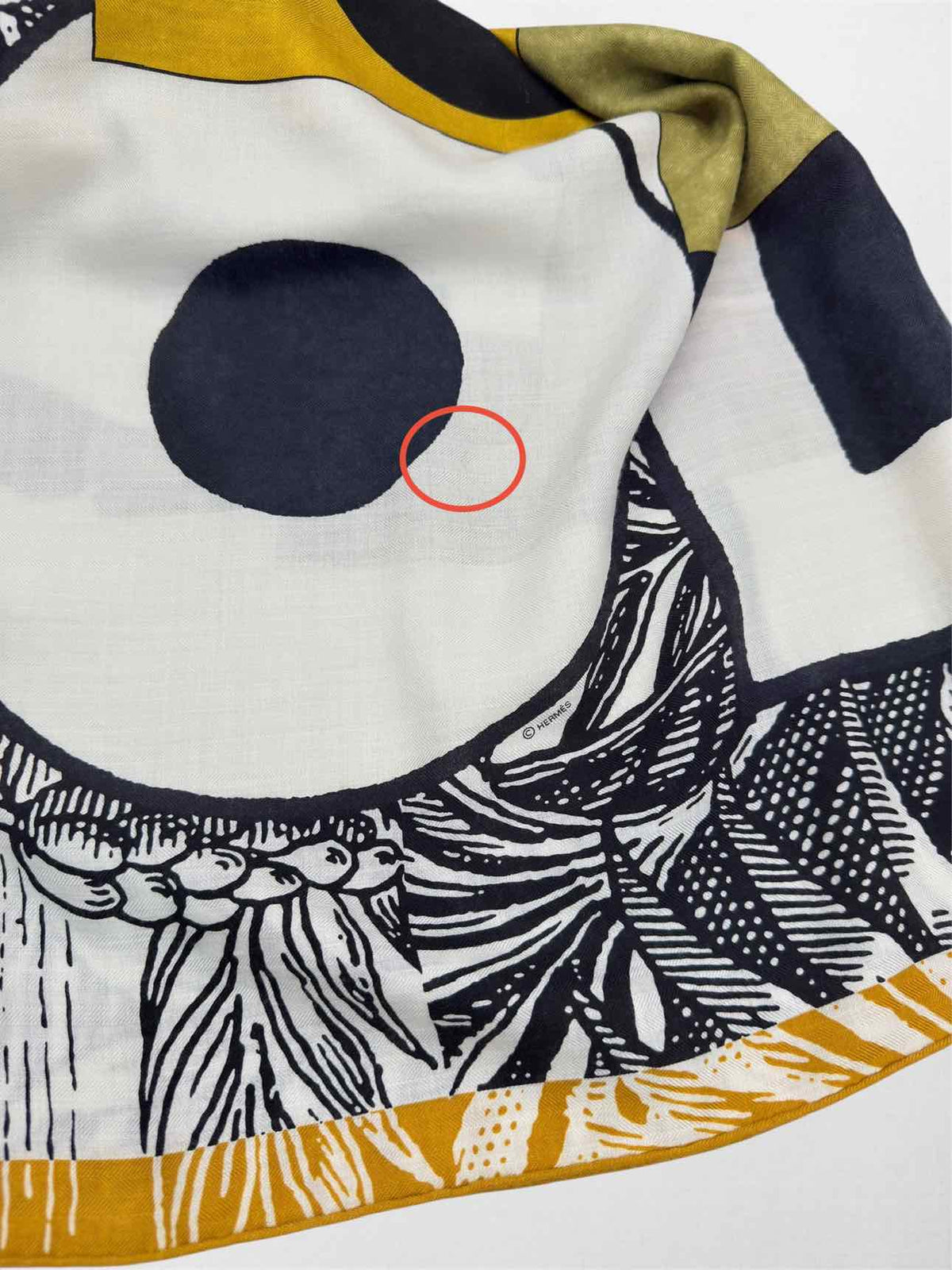 HERMES Blanc Multicolore Shawl