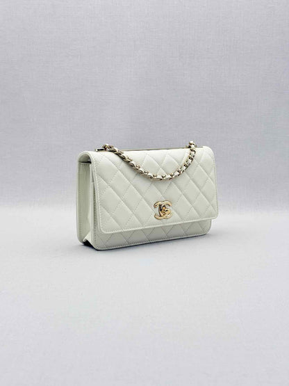 CHANEL Trendy CC WOC White Quilted Shoulder Bag