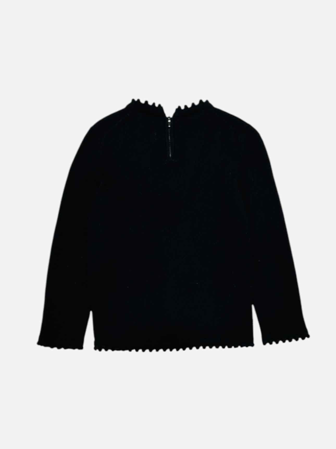 CHANEL Scalloped Black Size US 2 Jumper