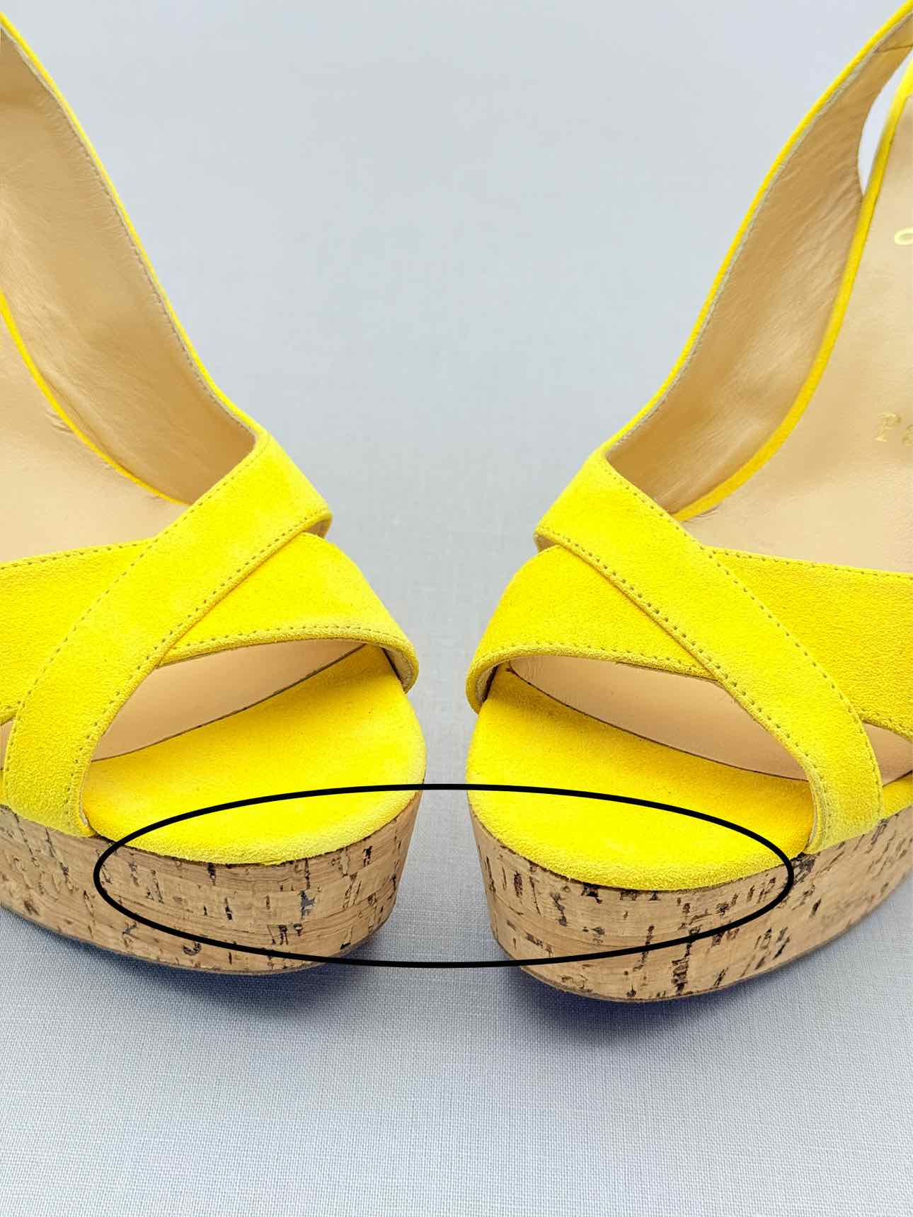 CHRISTIAN LOUBOUTIN Yellow Size EU 38 Wedges